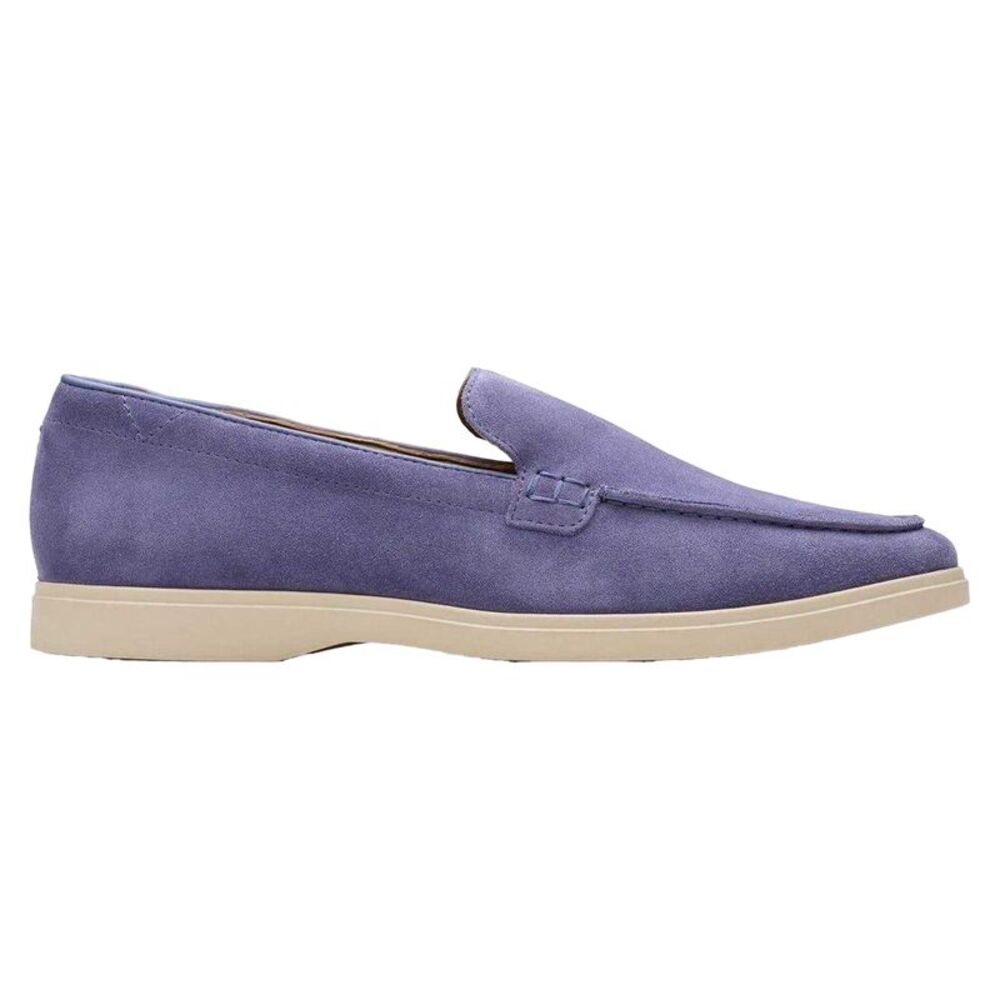 Clarks Mens Torford Venetian Suede Loafers / Dusky Blue